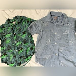 Cat and Jack Dinosaur Boys Button up shirts Size 4/5
